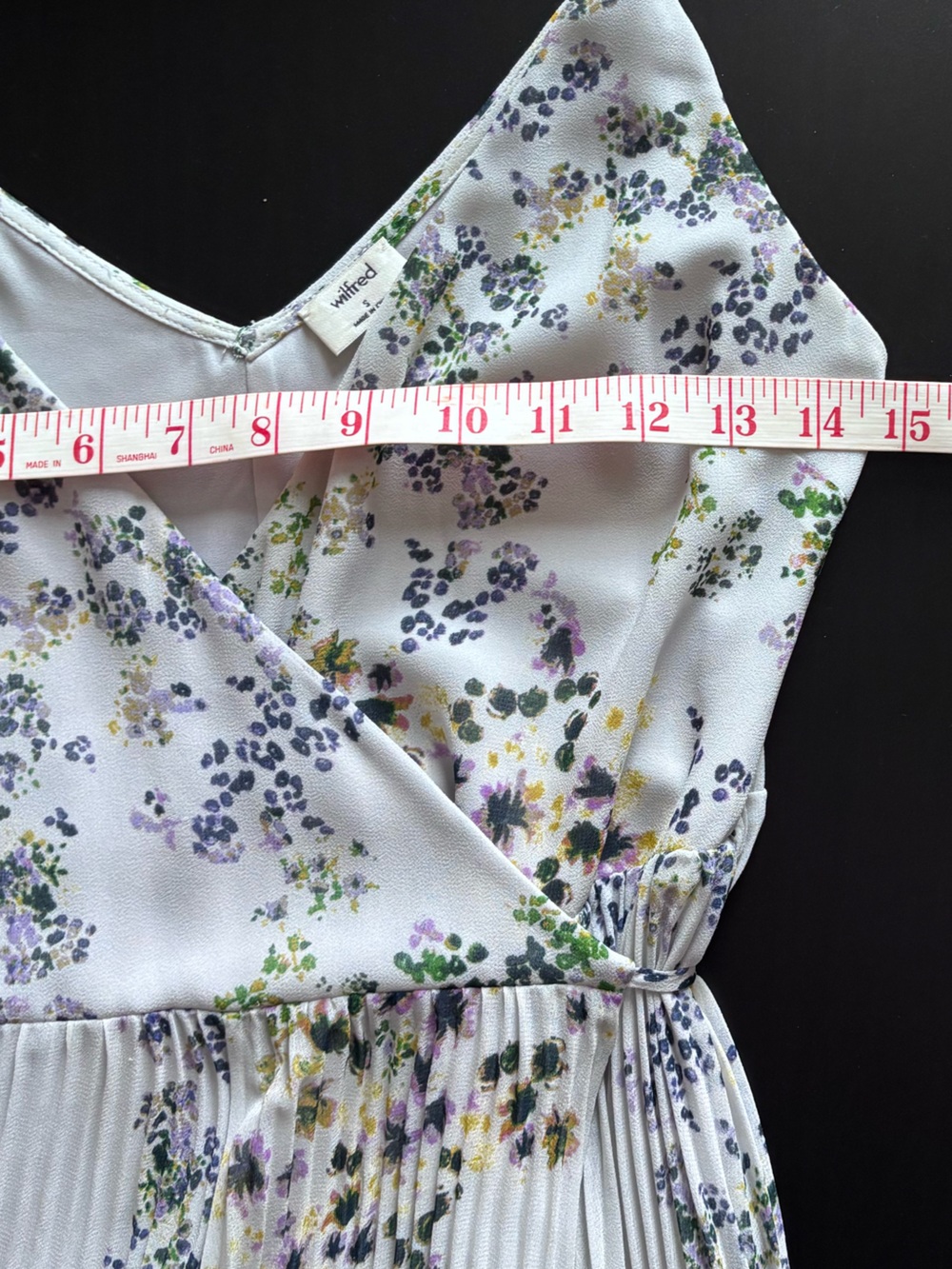 Wilfred Beaune Floral Wrap Tie Pleated Maxi Dress - Picture 7 of 8